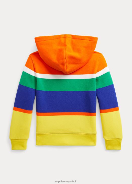 sweat à capuche rayé à logo 46T60T9772 enfants Ralph Lauren voile orange multi