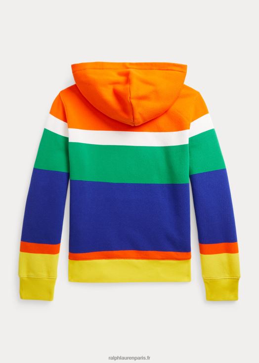 sweat à capuche rayé à logo 46T60T9818 enfants Ralph Lauren voile orange multi
