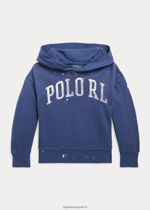 sweat à capuche spa en éponge à imprimé éclaboussures de peinture 46T60T7368 enfants Ralph Lauren marine rustique