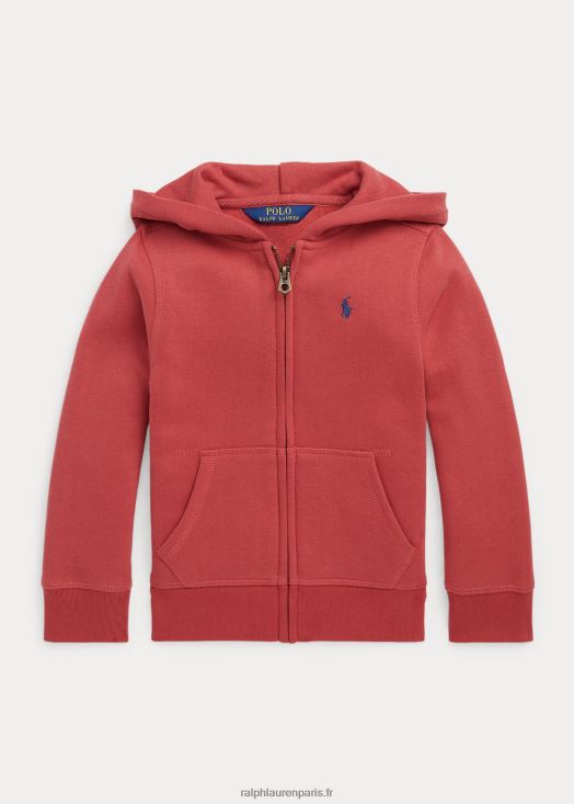 sweat à capuche zippé en molleton 46T60T6926 enfants Ralph Lauren piment/chasseur marine