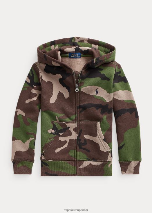 sweat à capuche zippé en polaire 46T60T5858 enfants Ralph Lauren surplus de camouflage