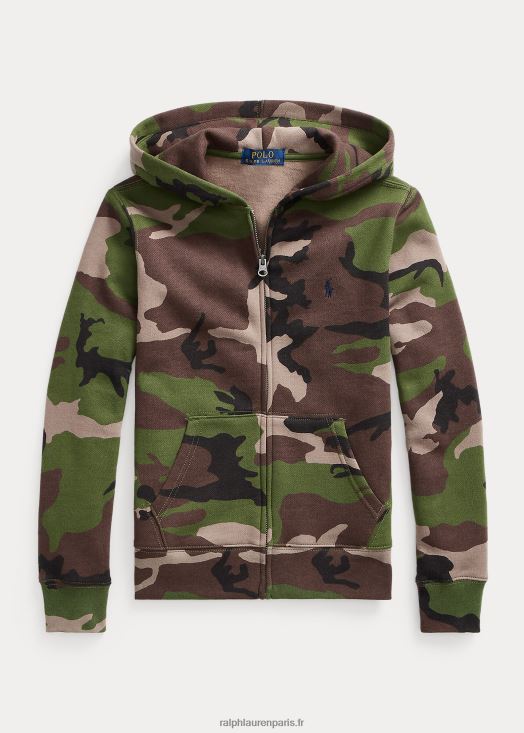 sweat à capuche zippé en polaire 46T60T6237 enfants Ralph Lauren surplus de camouflage