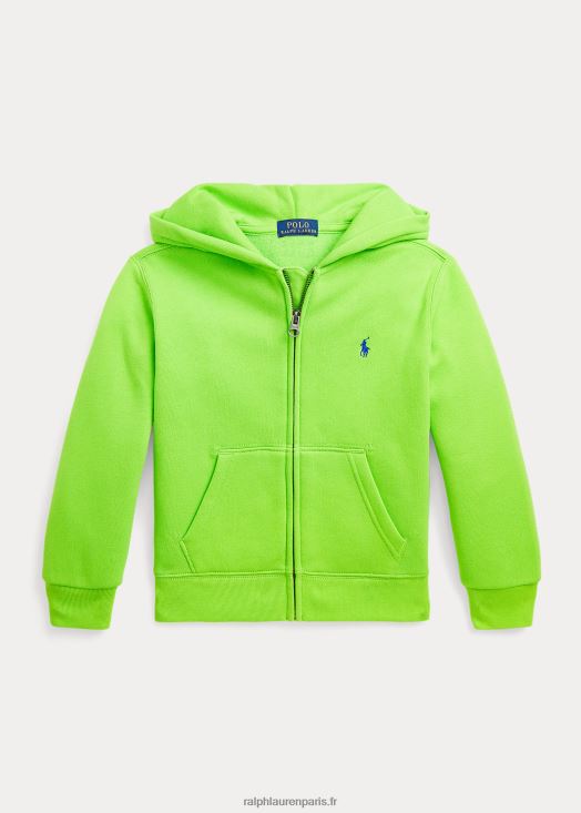 sweat à capuche zippé en polaire 46T60T6525 enfants Ralph Lauren vert galaxie