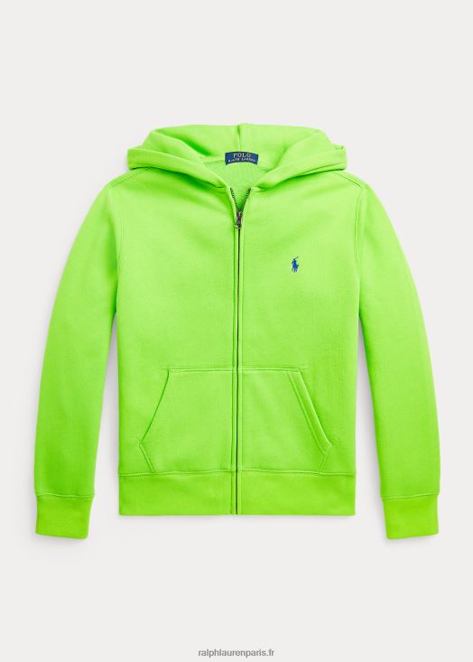 sweat à capuche zippé en polaire 46T60T6576 enfants Ralph Lauren vert galaxie