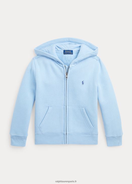 sweat à capuche zippé en polaire avec logo big pony 46T60T5748 enfants Ralph Lauren poudre bleue