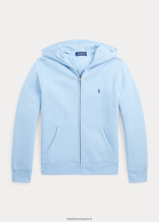 sweat à capuche zippé en polaire avec logo big pony 46T60T6107 enfants Ralph Lauren poudre bleue