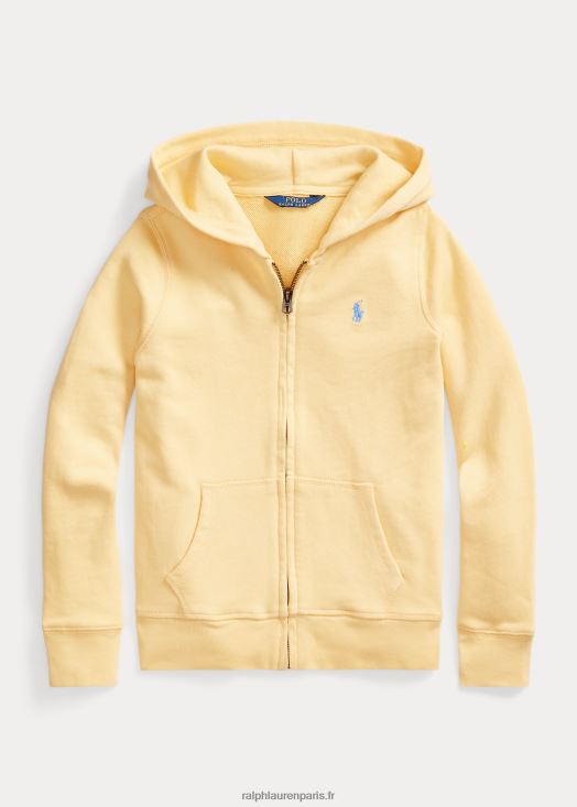 sweat à capuche zippé en éponge spa 46T60T7544 enfants Ralph Lauren maïs jaune