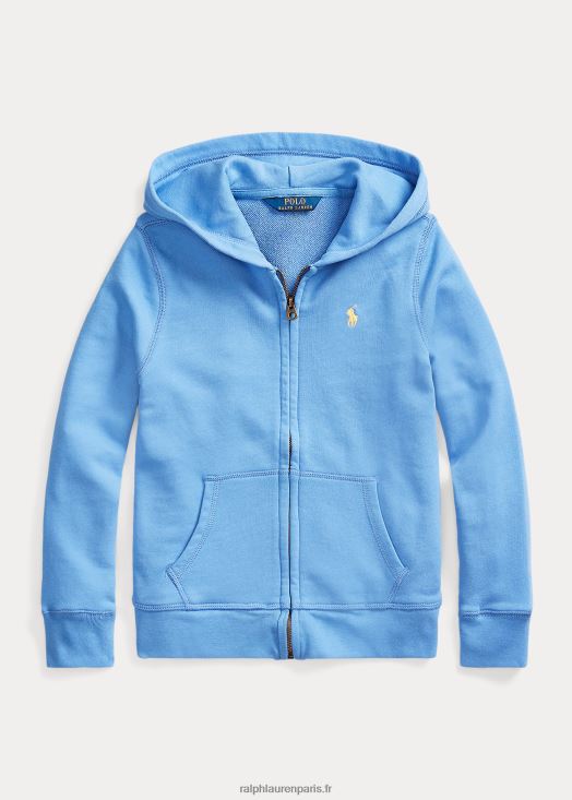 sweat à capuche zippé en éponge spa 46T60T7545 enfants Ralph Lauren bleu de l'île du port