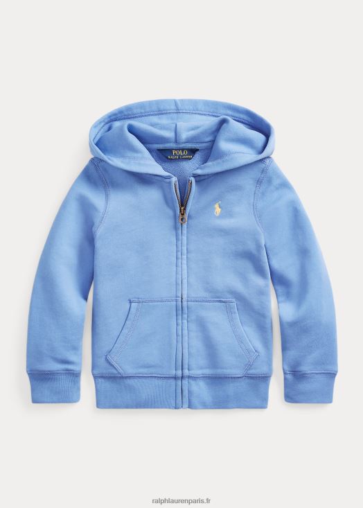 sweat à capuche zippé en éponge spa 46T60T9996 enfants Ralph Lauren bleu de l'île du port