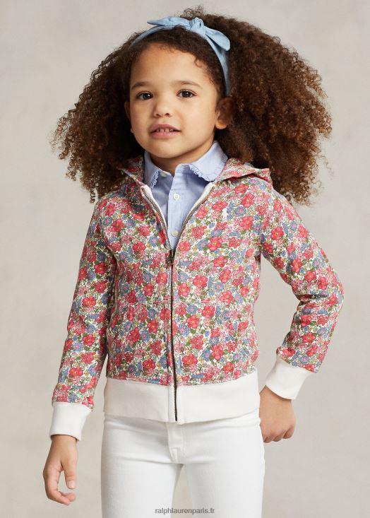 sweat à capuche zippé à fleurs 46T60T6728 enfants Ralph Lauren fleurs de camden