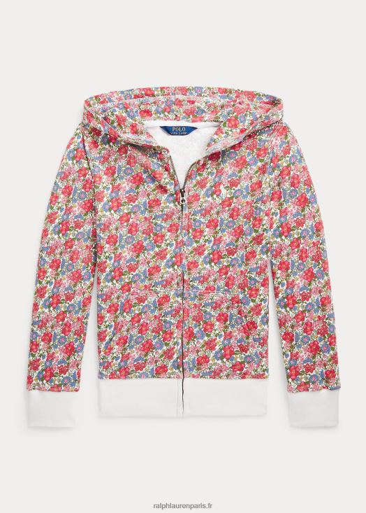 sweat à capuche zippé à fleurs 46T60T7185 enfants Ralph Lauren fleurs de camden