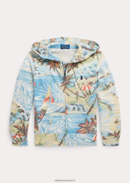 sweat à capuche zippé à imprimé tropical 46T60T5756 enfants Ralph Lauren bazar de plage hawaïen