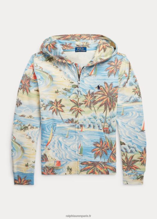sweat à capuche zippé à imprimé tropical 46T60T6117 enfants Ralph Lauren bazar de plage hawaïen