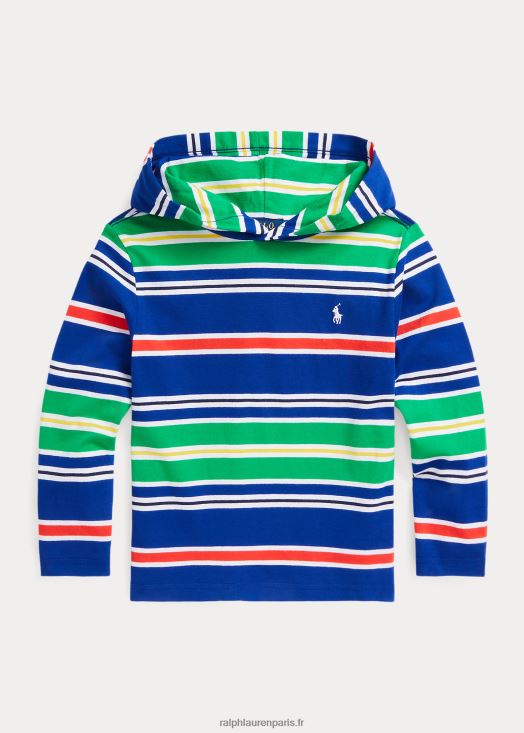 t-shirt à capuche en jersey de coton rayé 46T60T5805 enfants Ralph Lauren héritage royal multi
