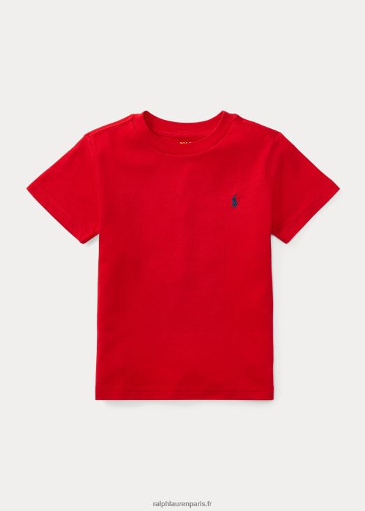 t-shirt à col rond en jersey de coton 46T60T5891 enfants Ralph Lauren rl 2000 rouge