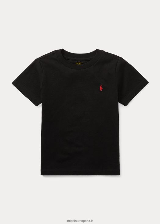 t-shirt à col rond en jersey de coton 46T60T5893 enfants Ralph Lauren rl noir