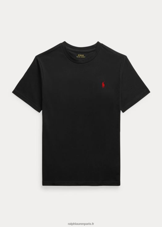t-shirt à col rond en jersey de coton 46T60T6272 enfants Ralph Lauren rl noir