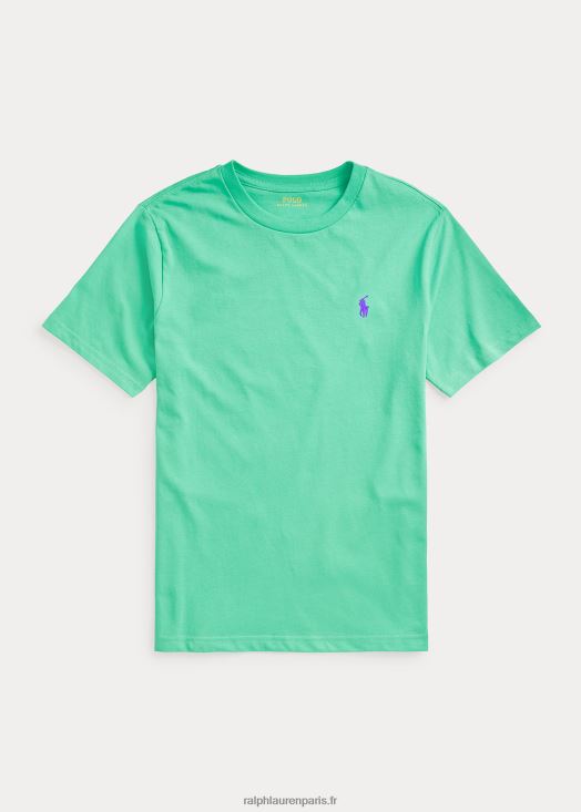 t-shirt à col rond en jersey de coton 46T60T6274 enfants Ralph Lauren vert coucher de soleil
