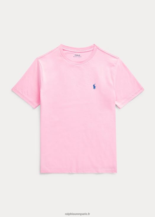 t-shirt à col rond en jersey de coton 46T60T6275 enfants Ralph Lauren rose carmel