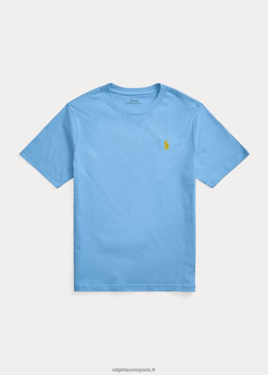 t-shirt à col rond en jersey de coton 46T60T6276 enfants Ralph Lauren bleu de l'île du port - Cliquez sur l'image pour la fermer