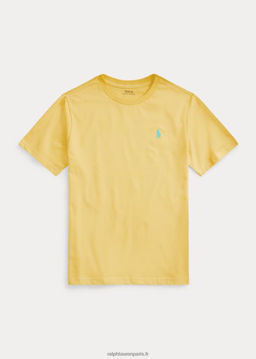 t-shirt à col rond en jersey de coton 46T60T6277 enfants Ralph Lauren maïs jaune