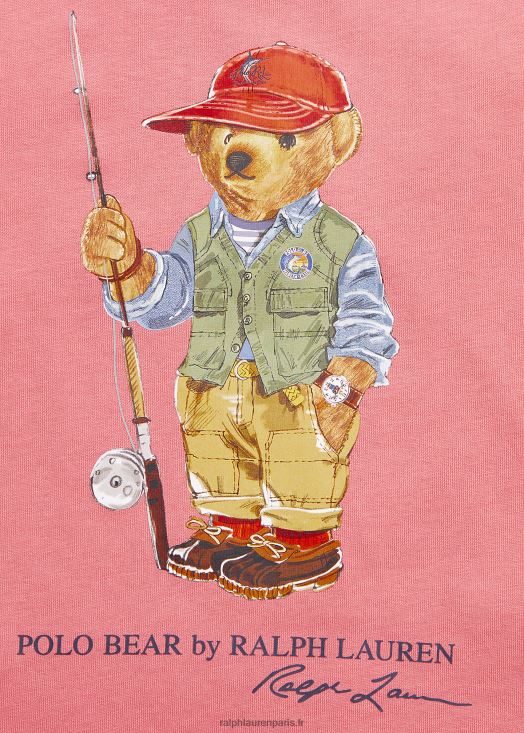 t-shirt en coton color-block polo bear 46T60T5734 enfants Ralph Lauren rose du désert multi