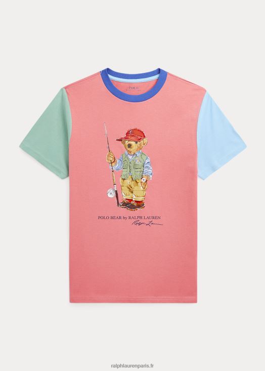 t-shirt en coton color-block polo bear 46T60T6090 enfants Ralph Lauren rose du désert multi