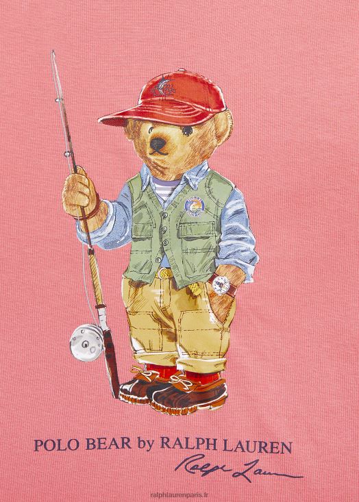 t-shirt en coton color-block polo bear 46T60T6090 enfants Ralph Lauren rose du désert multi