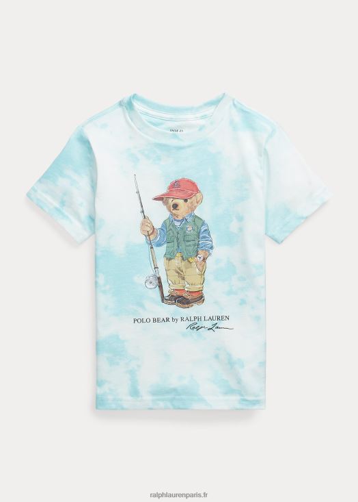 t-shirt en coton à imprimé tie-dye polo bear 46T60T5747 enfants Ralph Lauren île aquatique