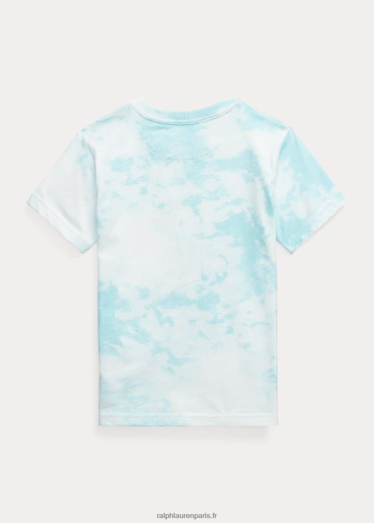 t-shirt en coton à imprimé tie-dye polo bear 46T60T5747 enfants Ralph Lauren île aquatique