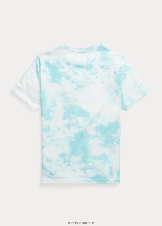 t-shirt en coton à imprimé tie-dye polo bear 46T60T6092 enfants Ralph Lauren île aquatique