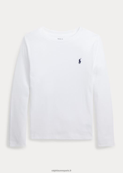 t-shirt en jersey de coton 46T60T6899 enfants Ralph Lauren blanc
