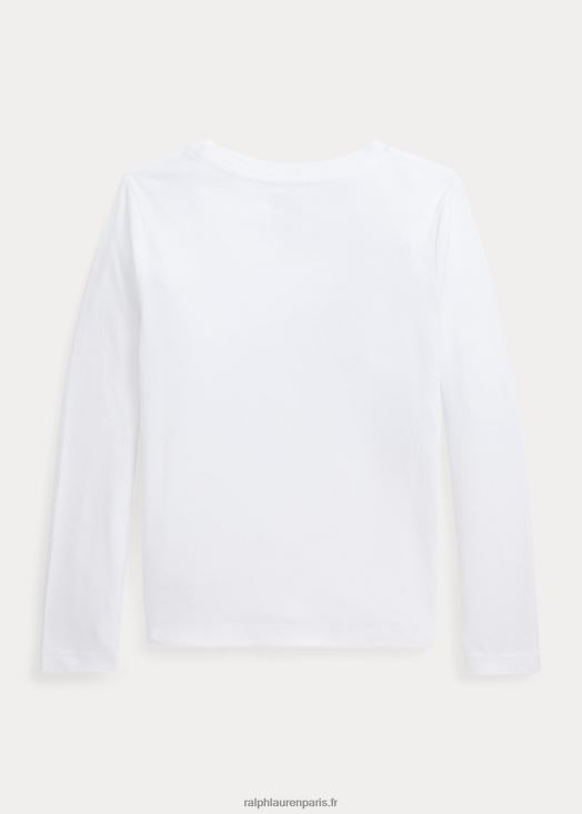 t-shirt en jersey de coton 46T60T6899 enfants Ralph Lauren blanc