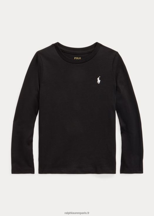 t-shirt en jersey de coton 46T60T6900 enfants Ralph Lauren noir