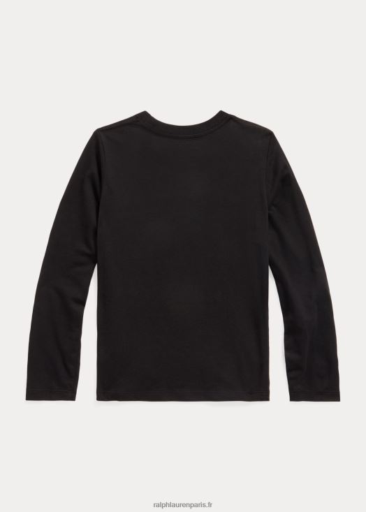 t-shirt en jersey de coton 46T60T6900 enfants Ralph Lauren noir