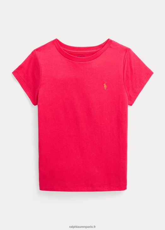 t-shirt en jersey de coton 46T60T6902 enfants Ralph Lauren rose vif