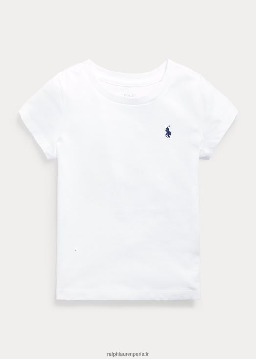 t-shirt en jersey de coton 46T60T6903 enfants Ralph Lauren blanc
