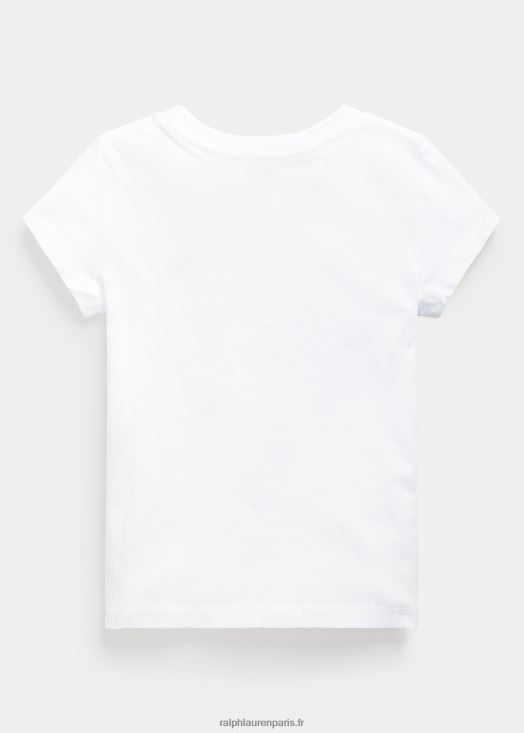 t-shirt en jersey de coton 46T60T6903 enfants Ralph Lauren blanc