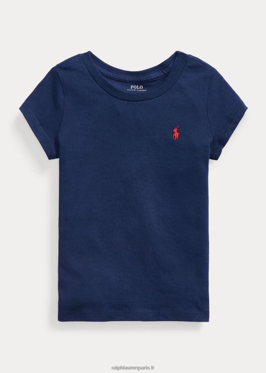 t-shirt en jersey de coton 46T60T6904 enfants Ralph Lauren marine de newport