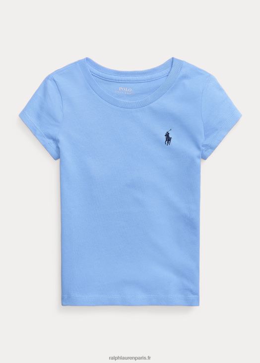 t-shirt en jersey de coton 46T60T6905 enfants Ralph Lauren bleu de l'île du port