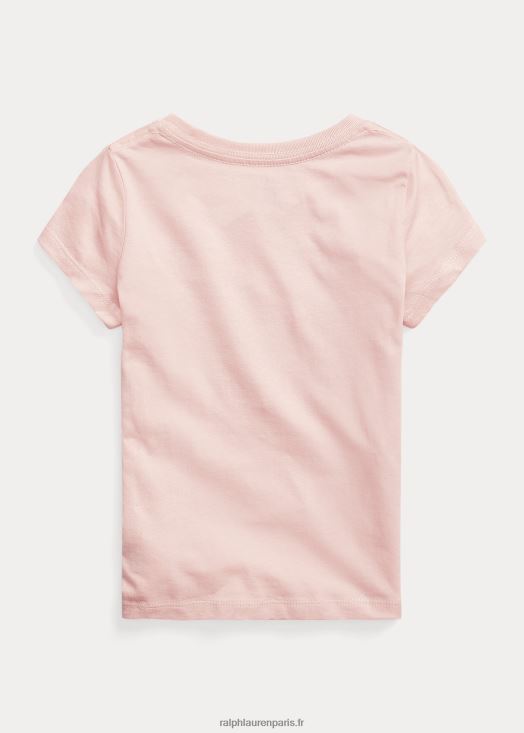 t-shirt en jersey de coton 46T60T6906 enfants Ralph Lauren soupçon de rose