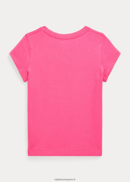 t-shirt en jersey de coton 46T60T6910 enfants Ralph Lauren rose du désert