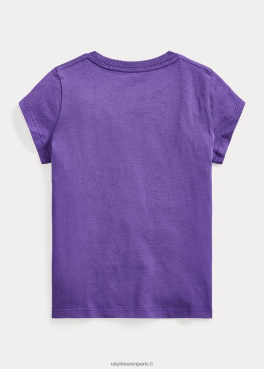 t-shirt en jersey de coton 46T60T6911 enfants Ralph Lauren cravate violette