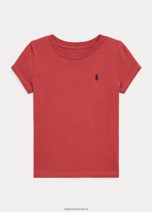 t-shirt en jersey de coton 46T60T6912 enfants Ralph Lauren piment rouge