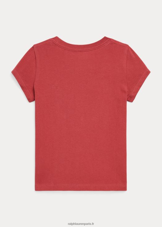 t-shirt en jersey de coton 46T60T6912 enfants Ralph Lauren piment rouge