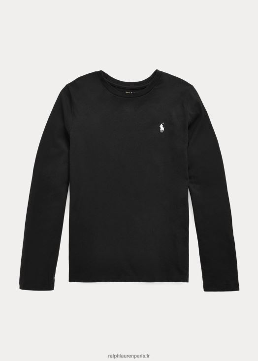 t-shirt en jersey de coton 46T60T7215 enfants Ralph Lauren noir