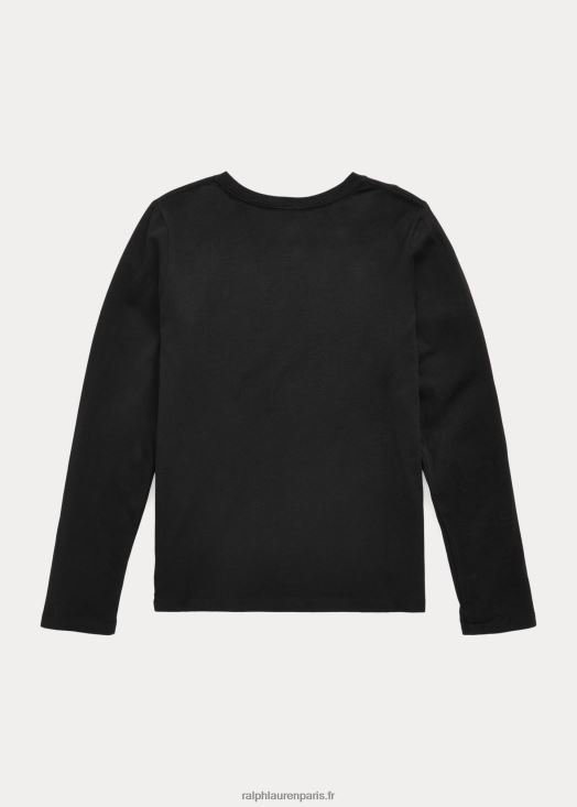 t-shirt en jersey de coton 46T60T7215 enfants Ralph Lauren noir