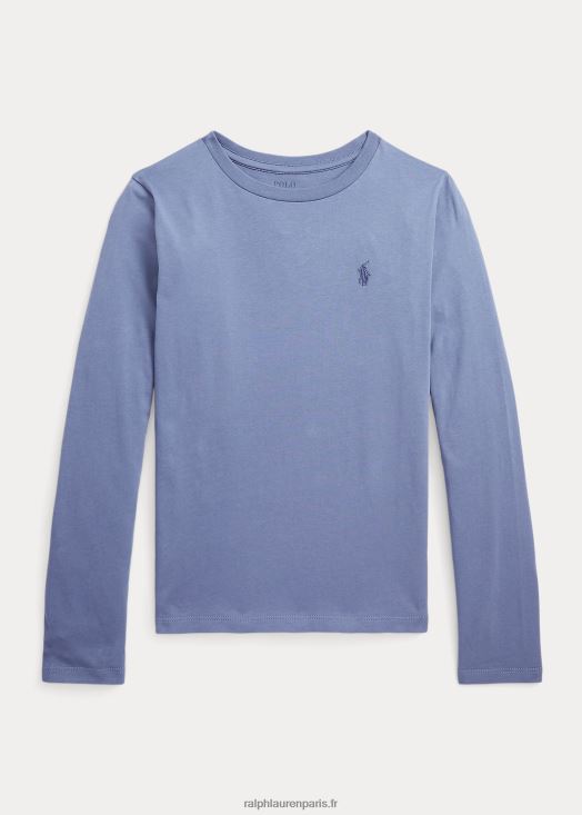 t-shirt en jersey de coton 46T60T7217 enfants Ralph Lauren bleu capri