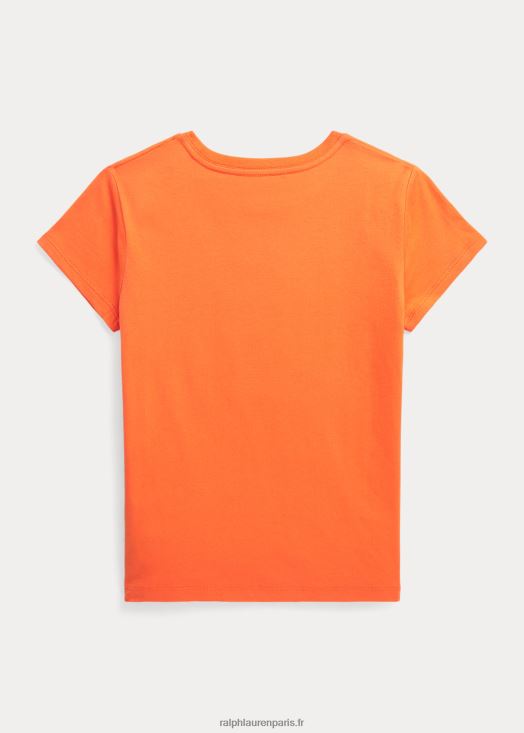 t-shirt en jersey de coton 46T60T7219 enfants Ralph Lauren peut oranger