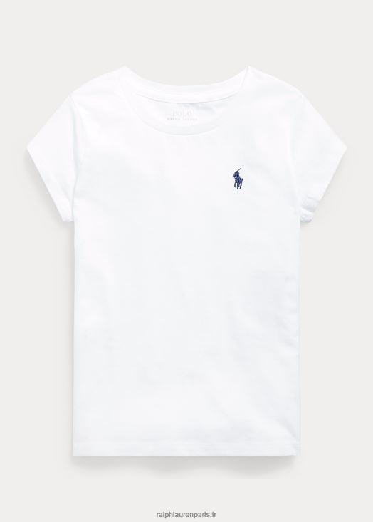 t-shirt en jersey de coton 46T60T7221 enfants Ralph Lauren blanc